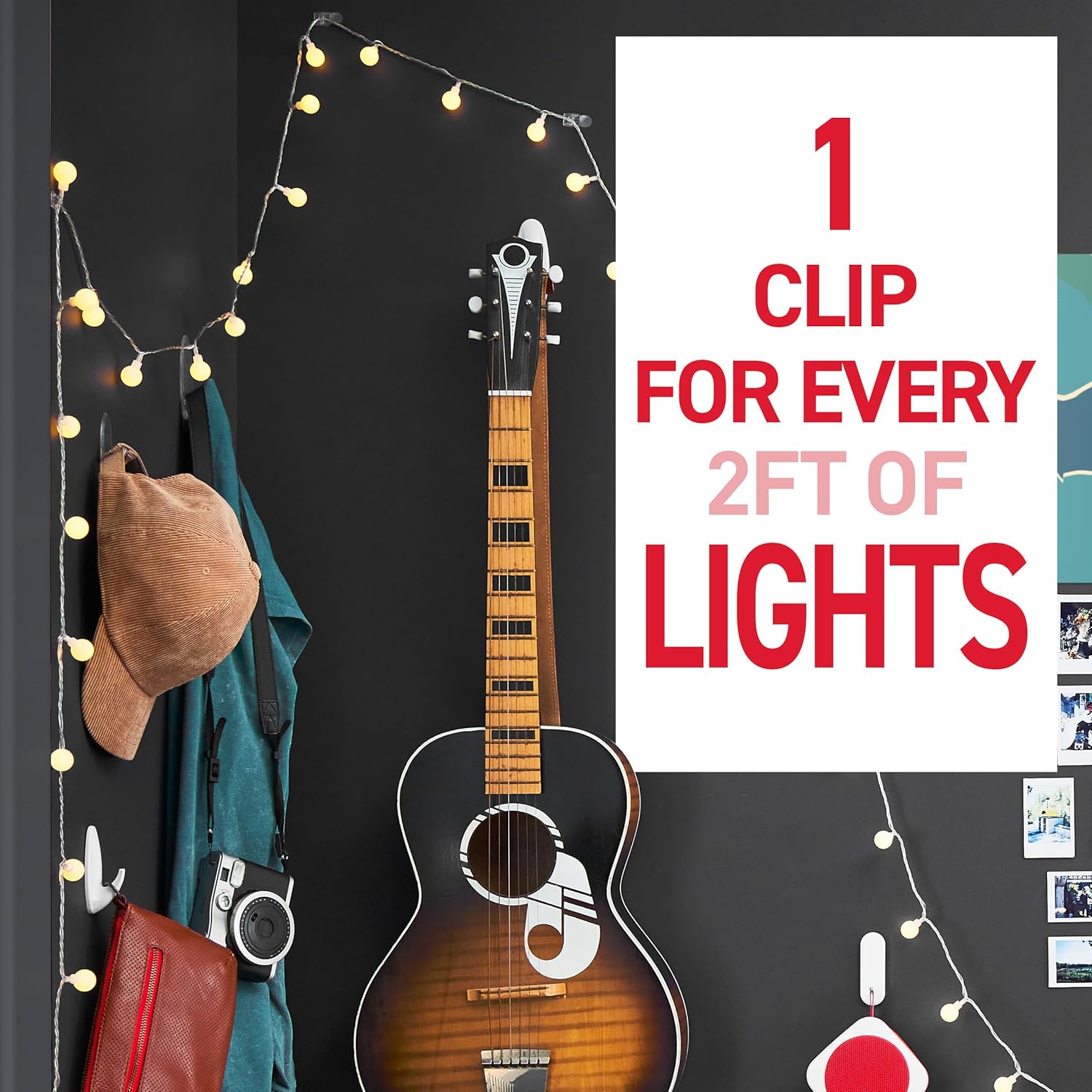 Command Clear Indoor Mini Light Clips Value Pack. 45 Clips. 54 Strips. Damage-Free String Light Hangers for Home. Room. Wall. Office. and Dorm Decor. Great for Cable Management. Holds up to 0.3 lb - Image 4