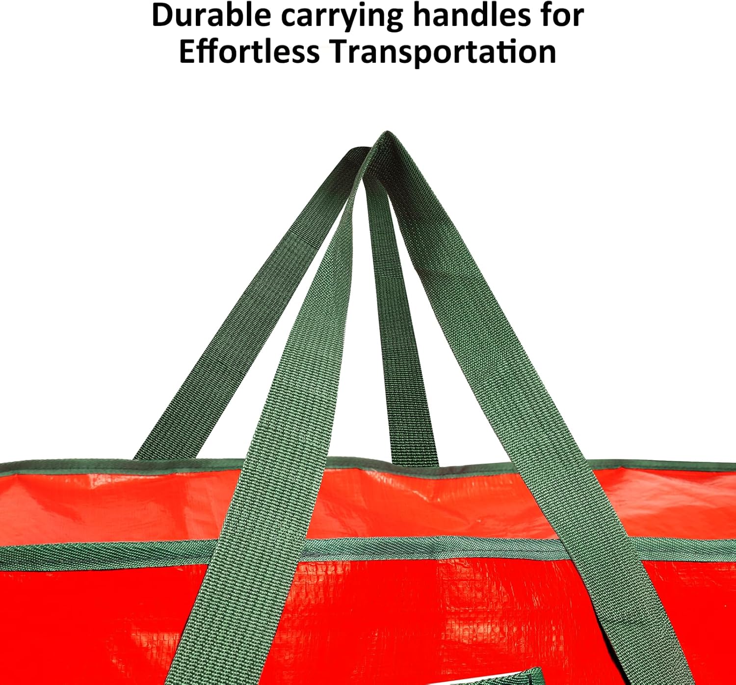 FUCDTEFC 7.5 Ft Christmas Tree Storage Bag. Large Heavy Duty Artificial Tree Bag with Reinforced Handles and Dual Zippers. Extra Large Waterproof Durable Storage Container for Xmas Trees (Red) - Image 2